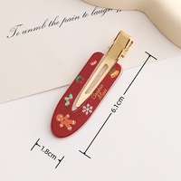 Pince à cheveux personnalisée 6CM pour femmes thème Noël épingle à cheveux UV imprimé motif mode acrylique plat sans couture pinces à cheveux latérales