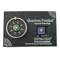 Pendentif de santé en acier inoxydable noir de style japonais avec pierre de lave, énergie scalaire de la science quantique, diamètre 34 mm, OEM/ODM