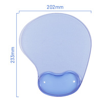 Tapis de souris en silicone transparent avec repose-poignets, pour jeux, bleu, petit tapis de clavier, résistant à l'eau et aux rayures