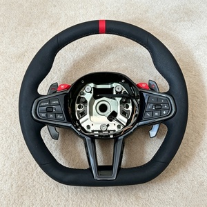 Volante Deportivo de Cuero con Luces LED Compatible con <span class=keywords><strong>BMW</strong></span> M3 M1 M2 M5 M6 X3 X4 X5 X6 X7 <span class=keywords><strong>X8</strong></span> G01 G12 G20 G30 G80 G82 330i M340i - Product Image 1
