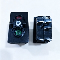 Interrupteur à bascule étanche SPST ON-OFF 5P DC12/24V sans cache anti-poussière, double éclairage vert et rouge pour modification de camion, moto, marine