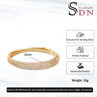 Bruidssieraden 925 zilver meerlaags verstelbare armband met kubieke zirkonia, tennisarmband voor Valentijnsdag- of verjaardagscadeaus