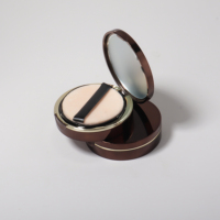 Récipient de poudre compact de luxe emballage de poudre pressée étui de poudre de maquillage vide avec coussin