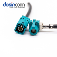 Fakra konektor kabel HSD wanita, LVDS ke 4pin 4p 2 4 6 Pin pria konektor merah muda MINI GPS Radio untuk mobil B C D H Z kode RG316