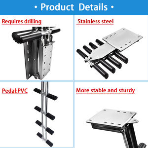 <span class=keywords><strong>Echelle</strong></span> de bain rétractable en acier inoxydable poli miroir robuste 3/4 escabeau de <span class=keywords><strong>piscine</strong></span> pour bateau - Product Image 5