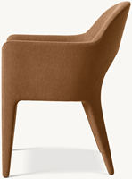 Fauteuil de salle à manger rembourré, chaise de salle à manger en tissu à dossier incurvé avec pieds coniques, chaise d'appoint moderne pour restaurant et maison