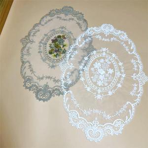Napperons de table rétro en dentelle crochetée à la française, faits main, blanc uni, brodés, style campagnard, 12x16 pouces, dessous de verre - Product Image 2