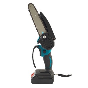 Mini tronçonneuse à poignée supérieure en acier, 6 pouces, sans fil, alimentée par batterie, moteur 58cc/52cc, 2 batteries incluses, pour l'élagage des arbres et le travail du bois - Product Image 1