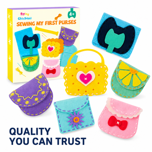 Kit Fai-da-Te per Borse: Il Mio Primo Set Educativo di Artigianato in Feltro per Bambini e Bambine, Giocattoli da Viaggio per lo Sviluppo della Motricità Fine - Product Image 1