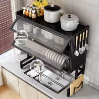 Meilleure vente : Égouttoir à vaisselle moderne en acier au carbone pour évier de cuisine, double niveau, avec fonctions imperméables et anti-poussière