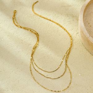 Collar Largo de Acero Inoxidable con Baño de Oro Real de 18K PVD, Antideslustre, Cadena de Labios para Mujer y Niña - Product Image 2