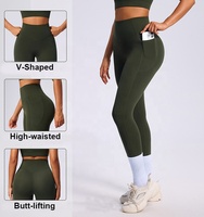 Leggings de yoga taille haute pour femme, double couche, effet ventre plat, rehaussement des fesses, coupe ajustée, extensibles dans les quatre sens, avec ressort latéral, couleur unie
