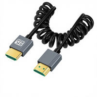 Câble USB-C 2.1 blindé 8K60Hz 4K120Hz avec connecteurs coudés gauche/droite pour PC, téléphone, tablette, appareil photo, moniteur, TV