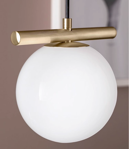 Lampadario Moderno Minimalista Elegante Creativo <span class=keywords><strong>a</strong></span> <span class=keywords><strong>Sfera</strong></span> Singola in Vetro e Rame con Temperatura Colore Regolabile <span class=keywords><strong>a</strong></span> LED per Camera da Letto - Product Image 5
