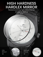 Montre classique de luxe en acier inoxydable avec aiguilles lumineuses, date, jour, étanche, mouvement à quartz, bracelet 22 mm, pour homme, style Old Money