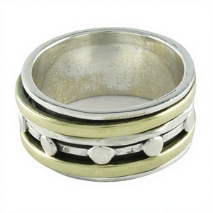 Fournisseur direct d'Inde, Bague tournante unisexe en argent sterling fait main, 7,7g, sertissage invisible, pour mariages, fêtes, cadeaux, fiançailles - Product Image 1