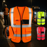 Gilet di Sicurezza Riflettente Impermeabile ANSI Classe 2 con Logo Personalizzato OEM e Tasche per Radio, Direttamente dalla Fabbrica