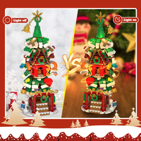 CAYI 2026 Jouets de construction de Noël, ensembles de blocs de construction avec lumière LED, décorations de Noël, cadeaux de Noël pour enfants