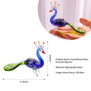 Figura Decorativa de Cristal Hecha a Mano, Realista, de un Pavo Real, para Decoración del Hogar, Regalo para el Día de la Madre o San Valentín - Product Image 2