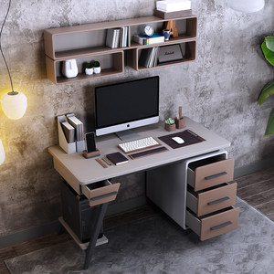 Scrivania per Bambini di Lusso Leggero con Libreria e Cassetti/Mensole, Scrivania da Studio Nordica in Legno Montabile <span class=keywords><strong>a</strong></span> Parete - Product Image 1