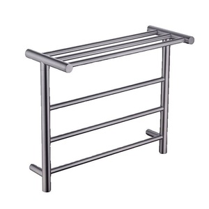Porte-serviettes mural moderne en acier inoxydable avec barres porte-serviettes, finition chromée résistante à la rouille, pour hôtels et gîtes - Product Image 5