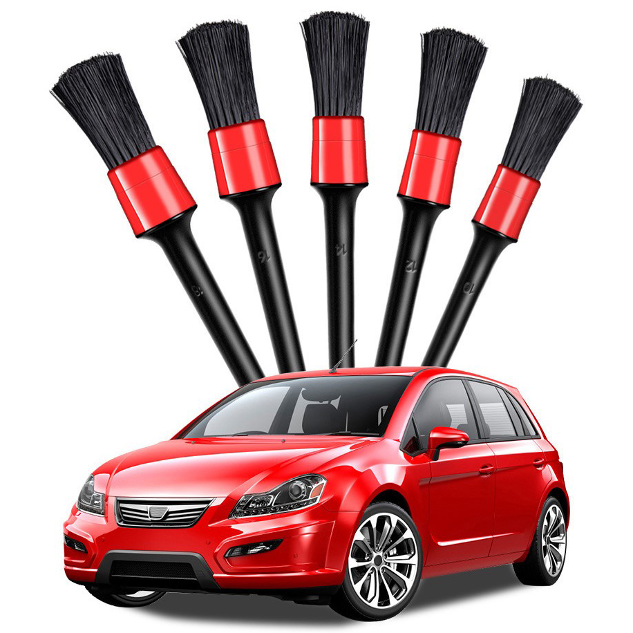 ZHENDA 5 Pack Automotive Car Detail Brush Set For Wet And Dry Use