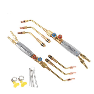 Kit de chalumeau de découpe, de soudage et de feux d'artifice GLOOR avec manomètre pour oxygène et acétylène, plaqué cuivre, modèle H01 2 - Product Image 1