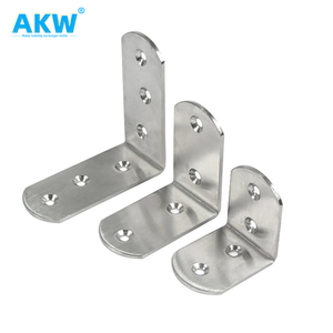 Akw kim loại L chân đế đen 1 "x 1" thép không gỉ gương tam giác bàn làm việc 16 inch góc hỗ trợ chân đế - Product Image 4