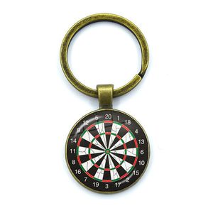 Darts Carabiner Keychain Custom Blank Logo Dart Board Epoxy Sticker Dome Shaped Waterproof Good Luck Convex Glass Key Chains