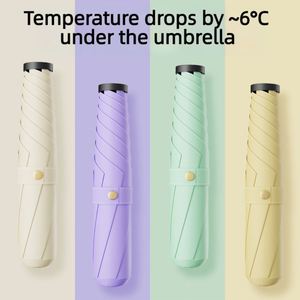 Parapluie compact anti-UV UPF50 noir ultra-léger 143g, pliable en 3 sections, avec logo personnalisé OEM, pour femme, idéal pour les voyages. - Product Image 3