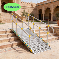 Rampe portable enroulable Simplywalk 500 kg Longueur 2,25 m Surface antidérapante Rampe de mobilité Personnalisation de la marque Usine certifiée ISO 13485