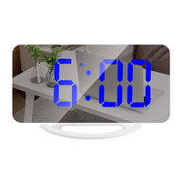 Moderne Slimme Digitale Desktop Klok Met Usb Telefoon Oplader Tafel Klok Speaker Led Spiegel Wekker