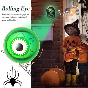 एनिमेटेड नेत्रगोलक हेलोलीन डेकोर वायरलेस डोरबेल बच्चों के लिए स्मूकी ध्वनियों के साथ एनिमेटेड आईबॉल - Product Image 2