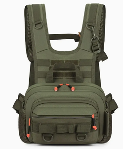 US spot Camouflage Fishing <b>Chest</b> Pack Waterproof Tactical Fly Fishing Bag Multi Pocket Vest <b>Storage</b> for Hiking Hunting - Product Image 2