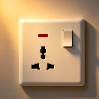 Prise murale multifonction OEM personnalisée avec interrupteur à bascule et voyant néon blanc – Vente en gros