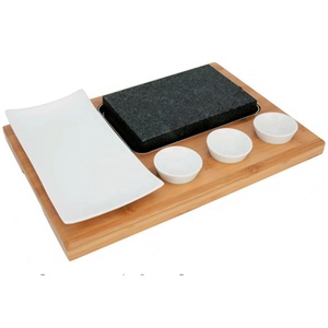 Chaude Steak <span class=keywords><strong>Plaque</strong></span> de Pierre Table Gril et Pierre De <span class=keywords><strong>Lave</strong></span> BARBECUE Intérieur Pierre à Griller par plateau en bambou - Product Image 2