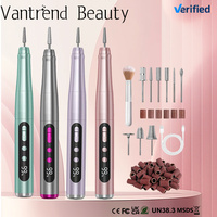 Vantrend Beauty - Machine à ongles électrique sans fil rechargeable, moteur à balais, aluminium, 35000 tr/min, kits de gravure portables