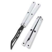 Cuchillo Plegable de Entrenamiento de Aluminio, Cuchillo Balisong Portátil para Práctica al Aire Libre, Cuchillo de Bolsillo de Seguridad Utilitario para Principiantes, Acero Inoxidable OEM