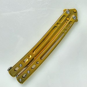 Cuchillo Plegable Tipo Mariposa 3Cr13Uncut Seguro y Confiable, Herramientas de Entrenamiento al Aire Libre, Modelo <span class=keywords><strong>CSGO</strong></span>, Degradado Rosa Azul - Product Image 6