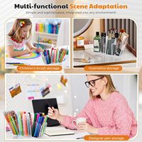 Porte-stylos en acrylique transparent à bords ondulés, organiseur de bureau, support pour crayons, rangement pour pinceaux de maquillage
