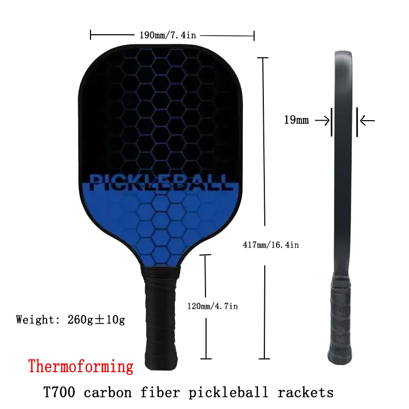 New Product Thermoform T700 carbon fiber Same Model Raw Carbon Fiber Pickleball Rackets