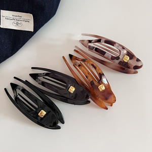 Grande pince à cheveux géométrique en forme de bec de canard et épingle à cheveux en plastique pour femme, accessoires de mode pour les fêtes - Product Image 1