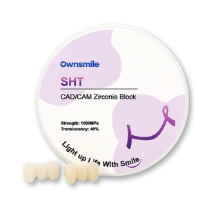 Matériaux de fraisage céramique Ownsmile haute résistance 900mpa SHT-C 10-30MM 95MM, blocs de zircone Cad Cam - Product Image 1