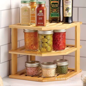 Étagère de rangement pour pain en bois, forme polygonale, organisateur de cuisine multifonctionnel pour articles de boulangerie - Product Image 4