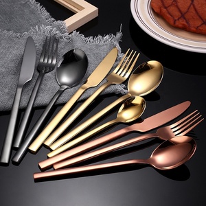 Bạc Bộ đồ ăn spork thép không gỉ Flatware thiết lập dao kéo - Product Image 6