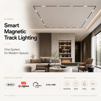 Système d'éclairage encastré sur rail LED DALI HomeKit, spots magnétiques dissimulés en alliage d'aluminium pour galeries et hôtels