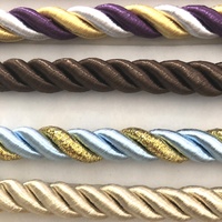 Nouveauté Prix de gros Cordon torsadé en guipure macramé tricotin doré 4 mm pour rideaux, coussins et décoration de canapé