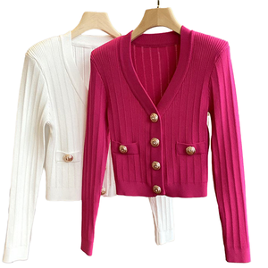 Cardigan Casual da Donna in Lana, Quantità Minima d'Ordine Bassa, Maglione Versatile, Lavorazione a <span class=keywords><strong>Maglia</strong></span> Artigianale, <span class=keywords><strong>Maglia</strong></span> Spessa - Product Image 2