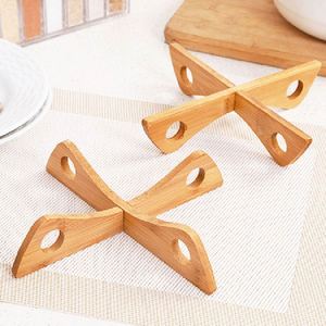 Support en bambou écologique détachable - et porte-casseroles pour la cuisine - Product Image 2