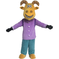 Costume de mascotte de chèvre unisexe pour adulte, bleu ciel, Halloween, personnalisé OEM ODM, avec sac à dos, collection 2025